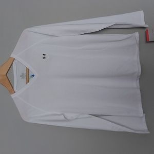 NWT Under armour white long sleeve shirt - large